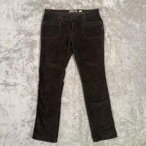 Old Navy Womens Chocolate Brown Corduroy Straight Leg Pants Sz 8 MidRise Stretch